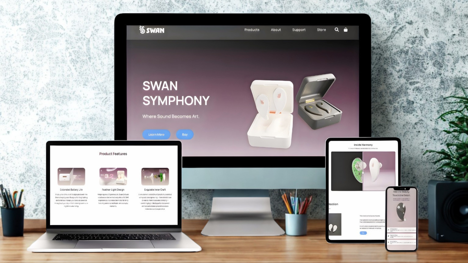 SWAN EARBUDS Hero Image